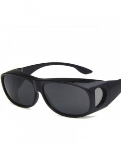Rectangular Unisex Sunglasses Fashion Bright Black Yellow Drive Holiday Rectangle Polarized UV400 - Bright Black Grey - C418R...