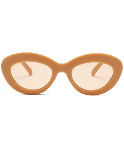 Oval Cateye Women Sunglasses Classic Retro Vintage Oval Sunglasses For Women Eeywear Top Quality UV400 - Yellow - CW198U63XOM...