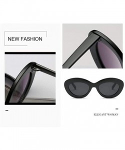 Oval Cateye Women Sunglasses Classic Retro Vintage Oval Sunglasses For Women Eeywear Top Quality UV400 - Yellow - CW198U63XOM...
