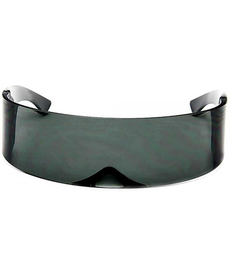 Goggle Futuristic Cyclops Alien Shield Sunglasses Monoblock - Alien Black - CE12COWDV0J $8.18