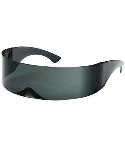 Goggle Futuristic Cyclops Alien Shield Sunglasses Monoblock - Alien Black - CE12COWDV0J $8.18