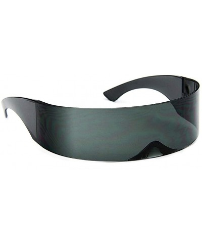 Goggle Futuristic Cyclops Alien Shield Sunglasses Monoblock - Alien Black - CE12COWDV0J $8.18
