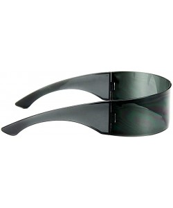 Goggle Futuristic Cyclops Alien Shield Sunglasses Monoblock - Alien Black - CE12COWDV0J $8.18