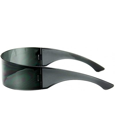 Goggle Futuristic Cyclops Alien Shield Sunglasses Monoblock - Alien Black - CE12COWDV0J $8.18