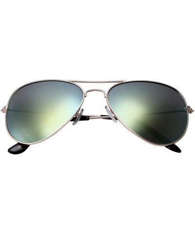 Aviator Classic Aviator Style Sunglasses Metal Frame Mirrored Lens - Gold Frame - CT12BZR0QN9 $9.08