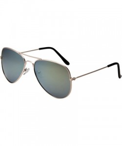 Aviator Classic Aviator Style Sunglasses Metal Frame Mirrored Lens - Gold Frame - CT12BZR0QN9 $9.08