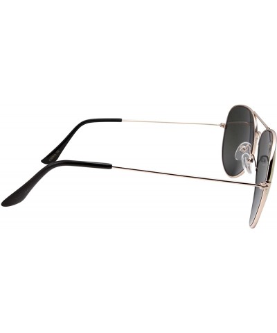 Aviator Classic Aviator Style Sunglasses Metal Frame Mirrored Lens - Gold Frame - CT12BZR0QN9 $9.08