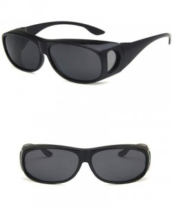Rectangular Unisex Sunglasses Fashion Bright Black Yellow Drive Holiday Rectangle Polarized UV400 - Bright Black Grey - C418R...