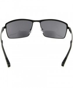 Rectangular UV400 Protection Bifocal Sunglasses Dark Color Sunshine Reading for Men - Black - CS189TTX26R $10.09