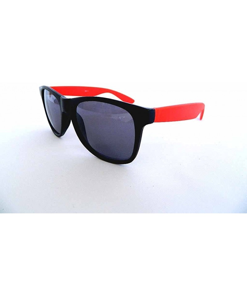 Wayfarer New Wayfarer Cateye Retro Style 2-Tone Sunglasses - Dark Grey Lens - Red - CV11E6QXJA3 $8.87