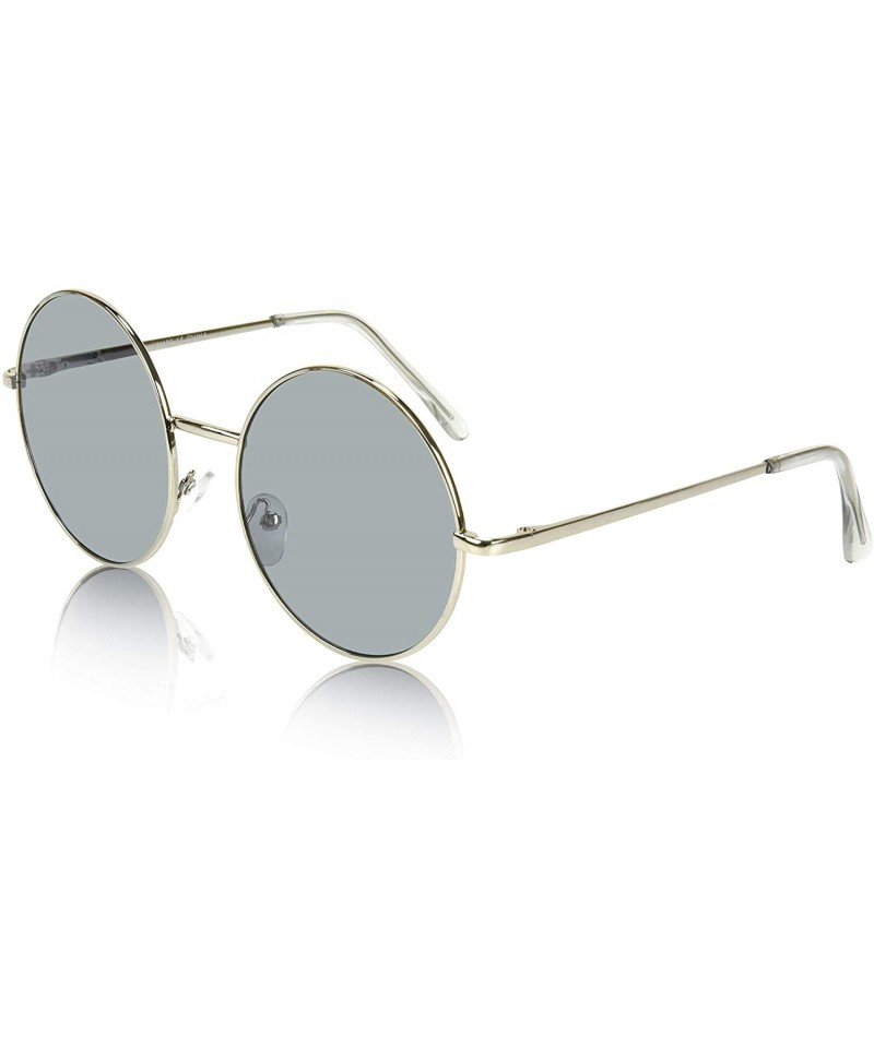 Aviator Big Round Sunglasses Retro Circle Tinted Lens Glasses UV400 Protection - Grey - CY180TM05MG $7.70