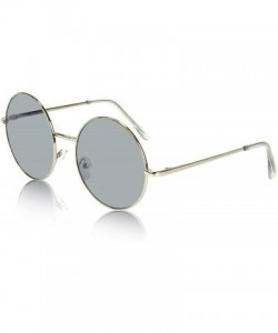 Aviator Big Round Sunglasses Retro Circle Tinted Lens Glasses UV400 Protection - Grey - CY180TM05MG $7.70