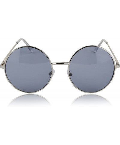 Aviator Big Round Sunglasses Retro Circle Tinted Lens Glasses UV400 Protection - Grey - CY180TM05MG $7.70