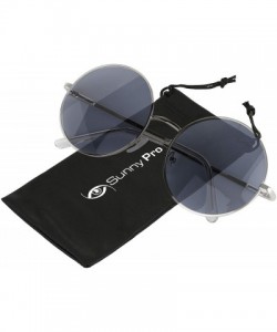 Aviator Big Round Sunglasses Retro Circle Tinted Lens Glasses UV400 Protection - Grey - CY180TM05MG $7.70