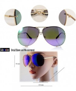 Rimless Retro Rimless Oversize Round Color Tinted Mirrored Sunglasses A031 A032 - Yellow Revo - CQ186EW9NM4 $9.40