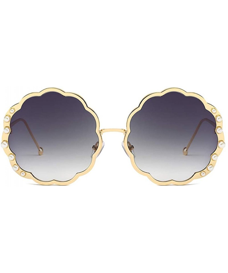 Women Sunglasses Retro Gold Grey Drive Holiday Round Non-Polarized ...