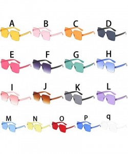 Square Unisex Jelly Square Sunglasses Sexy Retro Women Men Candy Color Integrated UV Outdoor Glasses - J - C0196TAUEG9 $6.05