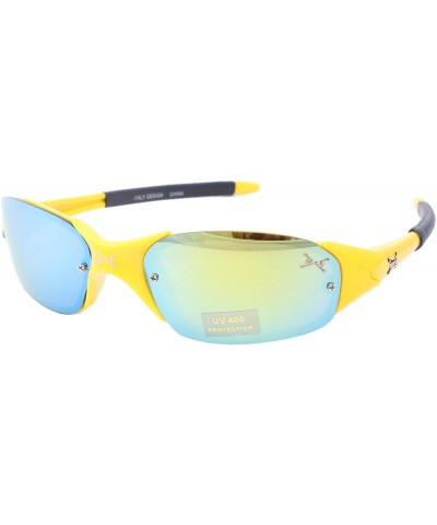 Sport Fashion Sports Small Frame Sunglasses for Baseball Cycling Fishing Golf TZ197 - Yellow - CU180ORU26Z $11.77