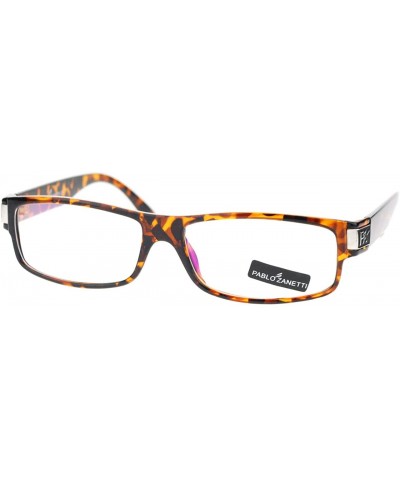 Rectangular Pablo Zanetti Mirrored Clear Lens Glasses Rectangle Frame 57-18-131 - Tortoise - CT11WBPG6PH $11.84