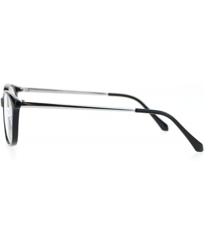 Rectangular Womens +1.0 Classic Narrow Rectangular Plastic Reading Glasses - Black Silver - C012O2ATGNU $11.51