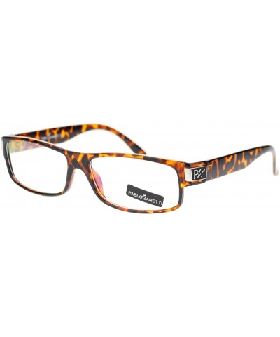 Rectangular Pablo Zanetti Mirrored Clear Lens Glasses Rectangle Frame 57-18-131 - Tortoise - CT11WBPG6PH $11.84