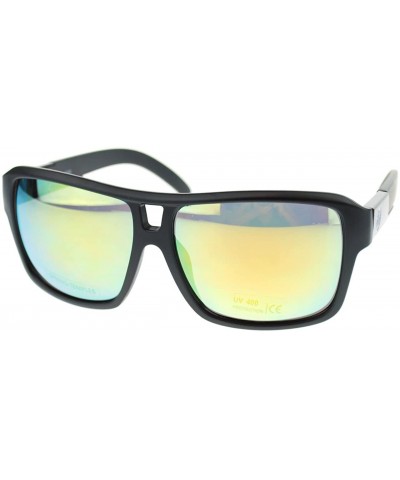 Sport Mens Sports Designer Fashion Sunglasses Square Frame Spring Hinge - Matte Black - CI11SD9F84Z $8.42