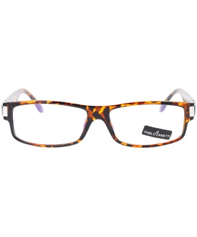 Rectangular Pablo Zanetti Mirrored Clear Lens Glasses Rectangle Frame 57-18-131 - Tortoise - CT11WBPG6PH $11.84