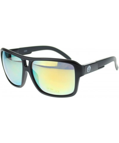 Sport Mens Sports Designer Fashion Sunglasses Square Frame Spring Hinge - Matte Black - CI11SD9F84Z $8.42