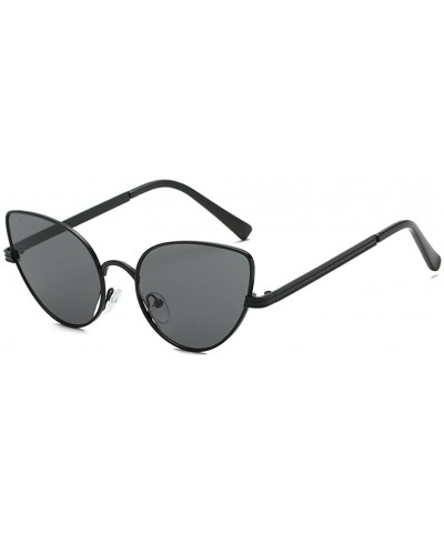 Oversized Women's Retro Cat Eye Colorful Transparent Oval Shades Frame UV Protection Polarized Sunglasses - Black - C518EL7ZA...