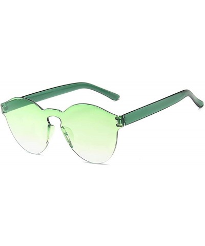 Round Unisex Fashion Candy Colors Round Outdoor Sunglasses Sunglasses - Grass Green - CD19036DOA8 $19.59