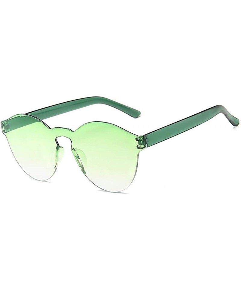 Round Unisex Fashion Candy Colors Round Outdoor Sunglasses Sunglasses - Grass Green - CD19036DOA8 $19.59