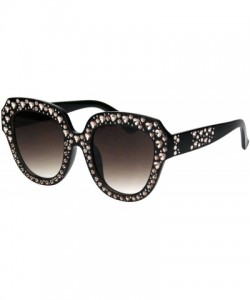 Butterfly Womens Oversized Style Sunglasses Heart Design Butterfly Frame UV 400 - Black Brown (Brown Smoke) - CT18RQ4597L $8.80