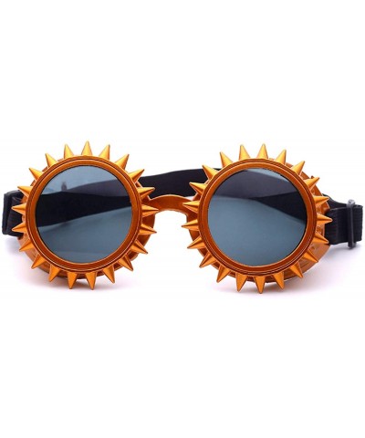 Goggle Steampunk Goggles Sunglasses Crystal Lens Silver for Festival Party - Orange - CG18I36ZT77 $12.30