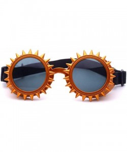 Goggle Steampunk Goggles Sunglasses Crystal Lens Silver for Festival Party - Orange - CG18I36ZT77 $12.30