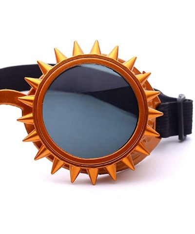 Goggle Steampunk Goggles Sunglasses Crystal Lens Silver for Festival Party - Orange - CG18I36ZT77 $12.30