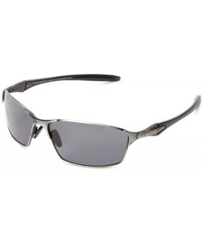 Rectangular Nevada Sunglasses & Carekit Bundle - Antique Silver / Smoke Polarized - CS18OEM8MZM $54.89