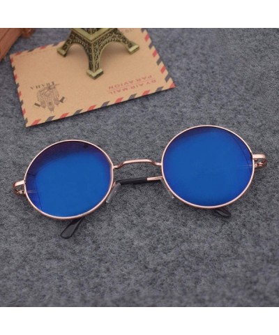 Rimless Round Retro Personality Sunglasses Female Sunglasses Tide Round Face Glasses Male - CO18X6SXEDL $33.56