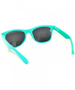 Wayfarer 80's Style Classic Vintage Sunglasses Colored Frame Uv Protection for Mens or Womens - 1 Smoke Lens Turquoise - CF11...