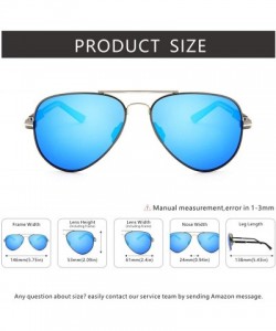 Aviator Men's Polarized Driving Sunglasses Aviator For Men Unbreakable Frame UV400 - Gray Frame/Blue Lens - C318IK6M4X6 $13.87