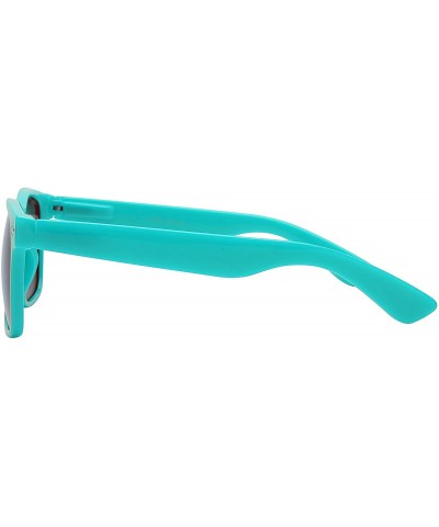 Wayfarer 80's Style Classic Vintage Sunglasses Colored Frame Uv Protection for Mens or Womens - 1 Smoke Lens Turquoise - CF11...