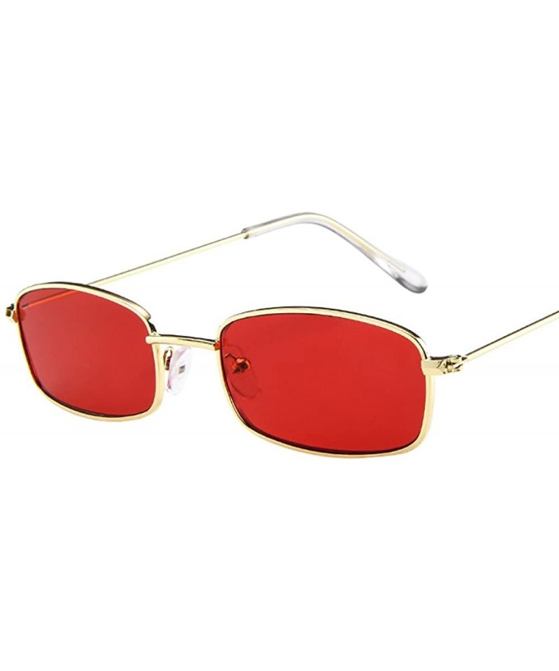 Goggle Vintage Women Man Square Shades Small Rectangular Frame Sun6192c - C818RS4NX2D $10.89