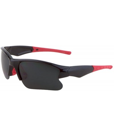 Wayfarer Men Sport Wrap Around Sunglasses Driving Motocycle Sport Golf Eyewear - Black/Red - CK17Z5U6ZYR $13.30