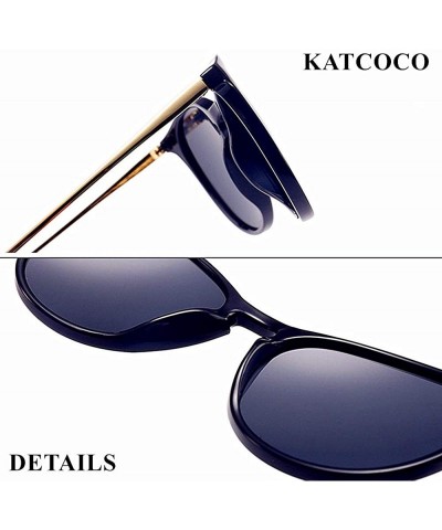 Cat Eye Cat Eyes Sunglasses for Women WITH CASE Oversized Fashion Vintage Eyewear 100% UV Protection - Black - CJ18RNSKXTN $1...