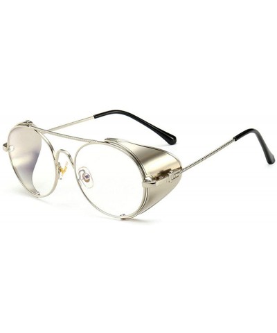Goggle Vintage Sunglasses Fashion Futuristic Glasses - Silver&clear - CZ18NAI6LDZ $24.44