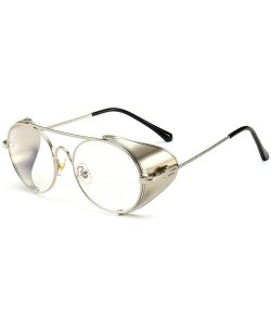 Goggle Vintage Sunglasses Fashion Futuristic Glasses - Silver&clear - CZ18NAI6LDZ $10.75