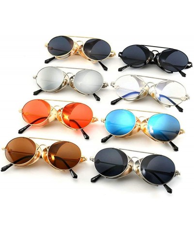 Goggle Vintage Sunglasses Fashion Futuristic Glasses - Silver&clear - CZ18NAI6LDZ $10.75