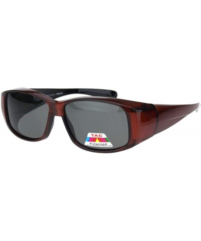 Rectangular Antiglare Polarized 58MM Light Weight Fit Over Rectangular Sunglasses - Orange Black - C618IILU03C $12.22