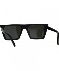 Cat Eye Womens Color Mirror Squared Flat Top Goth Cat Eye Sunglasses - Black Silver - CL189U67K70 $12.08