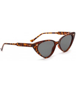 Cat Eye Cat Eye Sunglasses Women Retro Rivet Ladies Sun Glasses Summer Accessories UV400 - Leopard With Green - CY18XWCO6QH $...