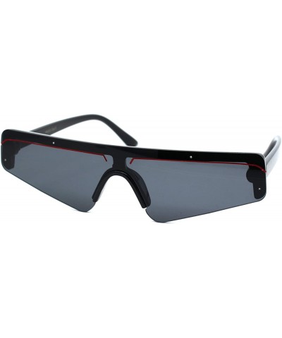 Shield Shield Robotic Exposed Mirror Lens Plastic Sunglasses - Black Red Black - CW18WRDGI2N $13.33